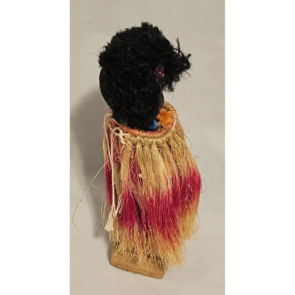 Vintage Hard Plastic Fijian Tribal Doll 7.5
